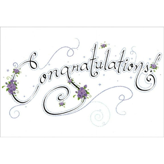 Pictura Purple Flowers on Congratulations Lettering Graduation Congratulations Card for Daughter
