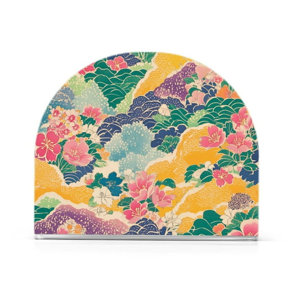 Yayeee Napkin Holder for Table Kitchen Paper Tissue Organization, Yellow Floral Wave