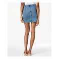 thumbnail image 2 of FREE PEOPLE Womens Blue Zippered Mini Body Con Skirt Size: 12, 2 of 2