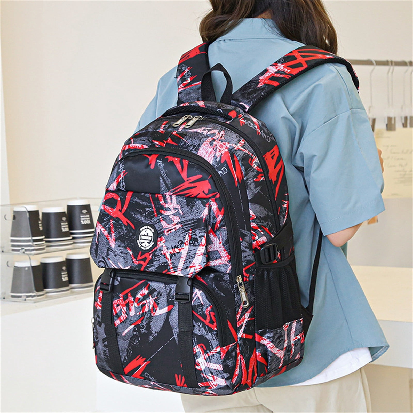 FDDMis Womens Backpack Travel Backpack for Laptop Gym Back Pack Multi Pocket Backpack Best Travel Men Work Bags for Women Backpack Mochila Viaje, Red