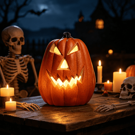 Halloween Pumpkin Lantern with Led Light up Halloween for Indoor Outdoor Tabletop and Garden Decoration 6.7 Inch Festive Pumpkin Lantern(Without Lights)