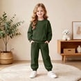 thumbnail image 6 of KPOPLK Teen Girls Outfit Sets 2 Pieces Long Sleeve Solid Color Pullover Sweatshirt & Jogger Pants Clothing Sets,Size 14-15 Years, 6 of 6