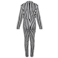 thumbnail image 3 of Halloween Horror Scray Cosplay Role Play Black White Vertical Stripes Suit For Women, 3 of 5