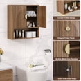 thumbnail image 5 of Aufeile Wood Medicine Cabinet, Modern Bathroom Wall Storage Cabinet with Adjustable Shelf, Walnut, 5 of 10