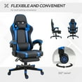 thumbnail image 5 of Vinsetto High Back Office/Sport Chair w/Reclining Rear Adjustable Height, Blue, 5 of 9