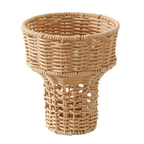 Stylish Wicker Look Basket for Ice Cream Lovers Multifunctional Woven Basket