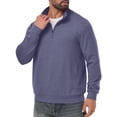 thumbnail image 5 of JWD Mens Quarter Zip Pullover Mock Neck Long Sleeve Casual Sweatshirt Lightweight Knit Top Navy Blue L, 5 of 8
