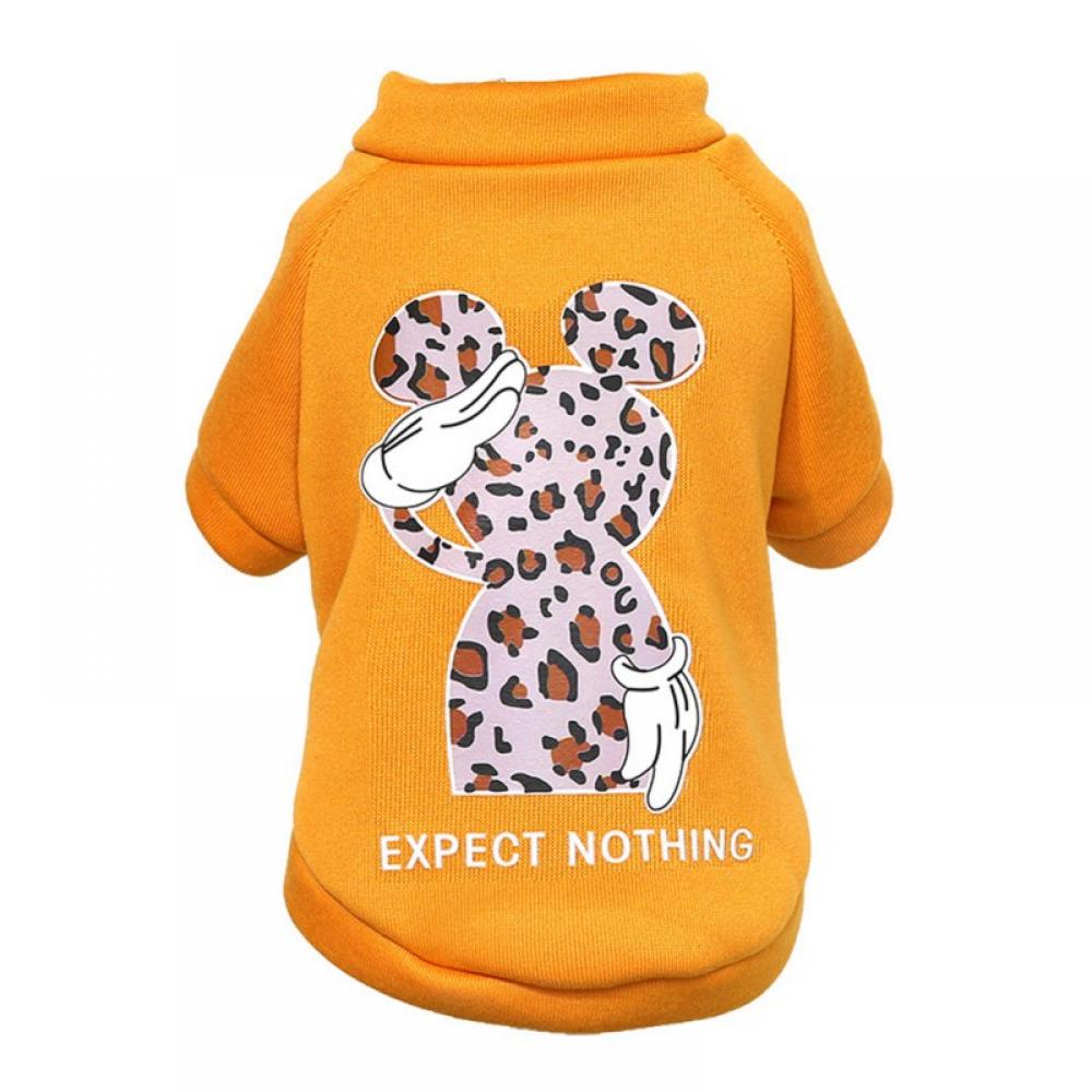 Pet Cat Dog Autumn And Winter Plus Velvet Clothes Hoodie Dog Clothes