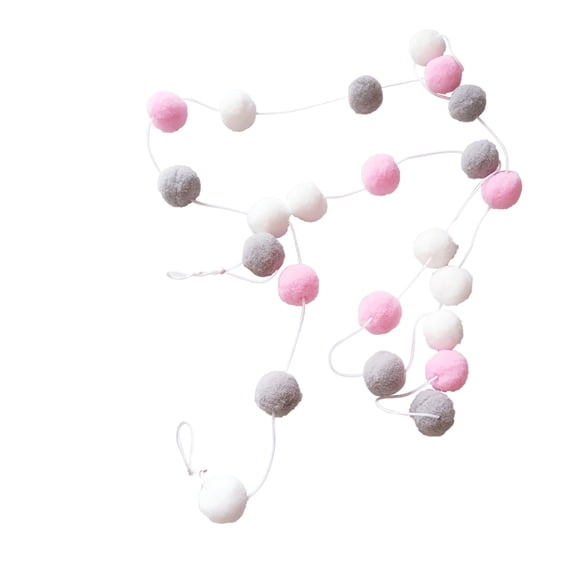 Colored Pom Ball String, Decorative Hair Ball Garland for Children's Room, Girls Wall Hanging, Baby Mobile & Photo Taking Background