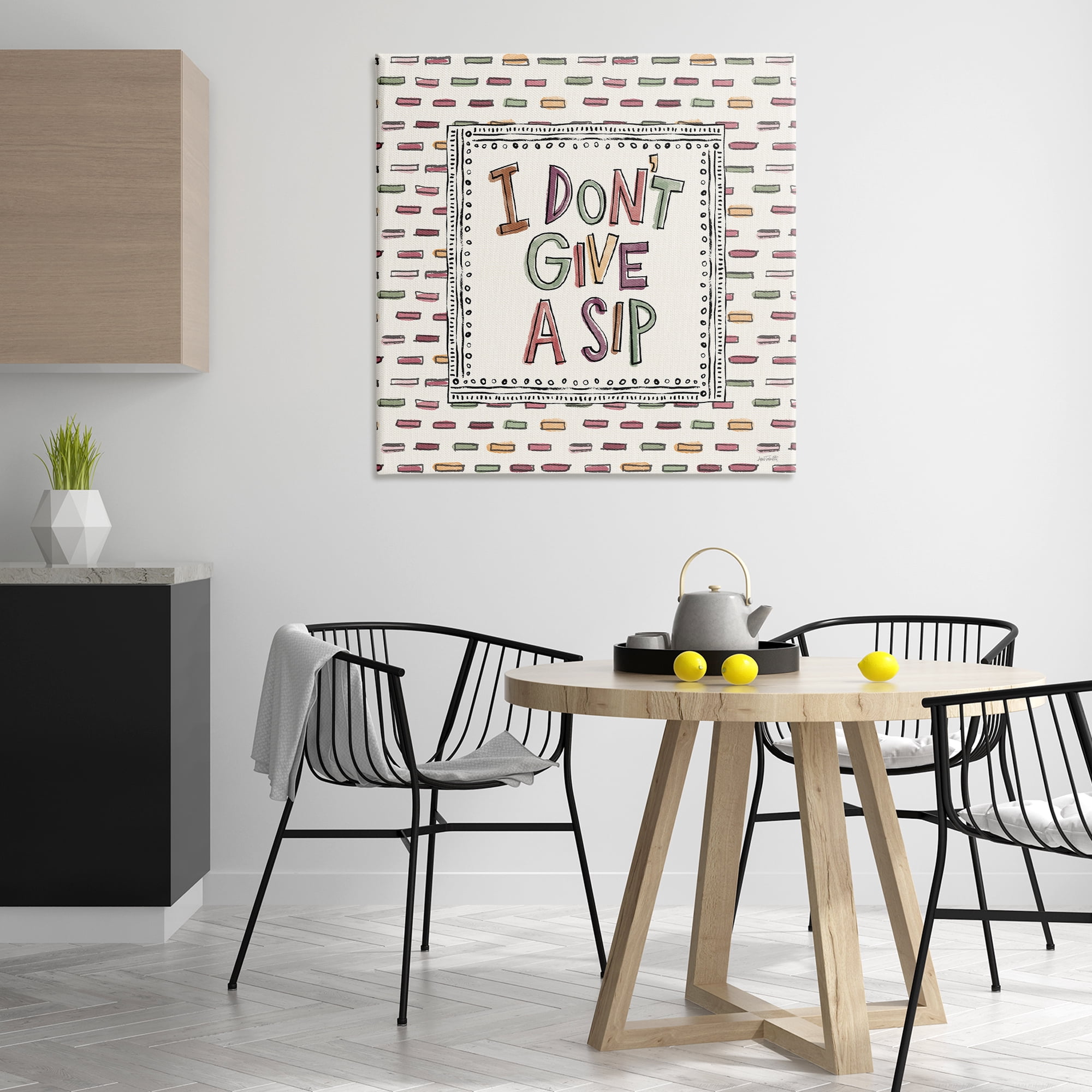 Stupell Industries Wine Sip Sentiment Food & Beverage Painting Wrapped Canvas Art Print Wall Art, 36 x 36