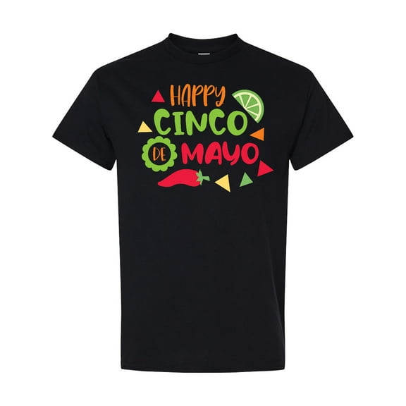 Inktastic Happy Cinco De Mayo with Lime and Red Pepper T-Shirt
