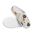 thumbnail image 3 of Daiia Flower Leaves Print Women’s Fuzzy Slippers Memory Foam Lightweight House Shoes Cozy Loafer Flannel House Shoes-46/47, 3 of 7