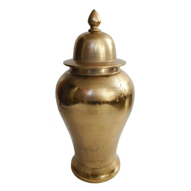 A&B Home Gold Aluminum Temple Jar 9.6" x 9.6" x 20.9"