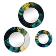 thumbnail image 2 of Designart "Rêves Liquides en Turquoise et Jaune III" Miroir Rond Abstrait Ensemble de 3 - Miroir de Chambre Mural Transitionnel Turquoise, 2 of 5