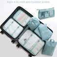 thumbnail image 3 of Sonducket 8 unids/set bolsa de almacenamiento de equipaje de gran capacidad embalaje ropa zapatos organizador cosméticos bolsa de viaje al aire libre para Envolturas para manijas de equipaje Beige Sonducket AP012006-05, 3 of 6