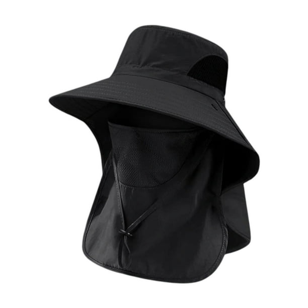 Cape de pesca para hombres sombrero de playa para el montañismo al aire libre Viajes de vacaciones deportivas Negro