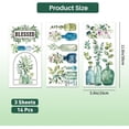 thumbnail image 3 of 3Sheets Plants Rub on Transfers for Furniture and Crafts Green Glass Bottles Rub on Transfer Stickers Home Decor Transfer Paper for Wood Furniture Cabinet Wardrobe Table Decor Sticker, 3 of 9