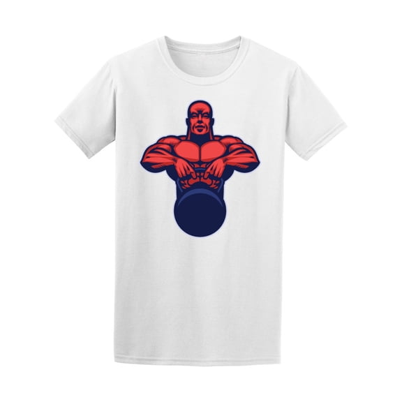 Bodybuilder Holding Kettle Bell T-Shirt Men -Image by Shutterstock, Male XX-Large