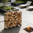 thumbnail image 1 of Firewood Rack – Heavy Duty Steel with 600D Waterproof Cover – Indoor/Outdoor Log Holder – Rust-Resistant – Fireplace, Patio & Fire Pit, 1 of 6