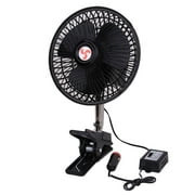 12V Oscillating Portable Car Fan- Zone Tech Car Cooling Air Fan- Includes clamp and Screws for Easy Attachment to either the Console or Dash