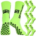 thumbnail image 3 of Hengguang 3 Pcs Non-Slip Soccer Socks, Circular Silicone Grip Football Socks for Men, Breathable Athletic Mid-Calf Socks with Anti-Slip Pads, Fluorescent Green for Training and Games, 7.5-10.5, 3 of 9