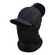 thumbnail image 3 of Pasamontañas de punto con pasamontañas y bufanda con orejeras protectoras para el invierno Negro, 3 of 8