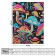 thumbnail image 4 of ARISTURING  Colorful Mushroom Throw Blanket Umbrella Pattern Exotic Style Black Blanket for Kids Teens Boys Girls Aesthetic Hippie Theme Cartoon Mushroom Decor, 4 of 6