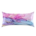 thumbnail image 3 of Haosy Satin Pillowcase for Hair and Skin Standard Cooling Silk Pillow Case with Envelope Closure Pink Purple Blue Marble 20"x26", 3 of 9