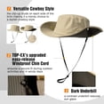 thumbnail image 4 of L/XL/XXL UV50+ Waterproof Wide Brim Bucket Sun Hat for Summer Fishing Hiking w/Detachable Strap & Vented Mesh, 4 of 5