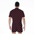 thumbnail image 2 of Pixel Heart Pattern Short Sleeve Men'S Rompers Casual Summer Jumpsuits Outfit, 2 of 4