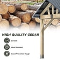 thumbnail image 6 of Howsvn 10FT x 12FT Outdoor Cedar Wooden Gazebo with Galvanized Steel Hardtop Roof - Heavy-duty Garden, Patio, Deck Shelter, 6 of 8