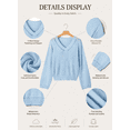 thumbnail image 5 of DOKOTOO Womens Lightweight V Neck Crochet Knit Sweaters Long Sleeve Pullover Tops Softr Casual Work Office Sweater for WomenS-2XL, 5 of 7