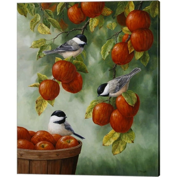 Metaverse Crista Forest 'Apple Harvest Chickadees' Canvas Art