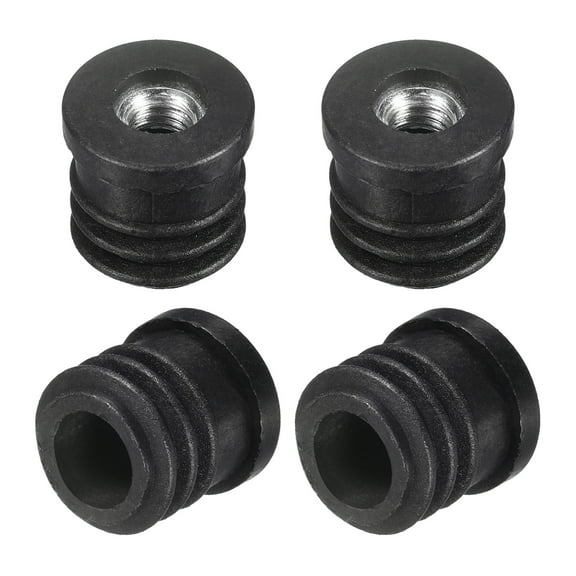 4Pcs Round Black Tube Inserts with M6 Thread , for 16mm/0.62" OD Round Tube
