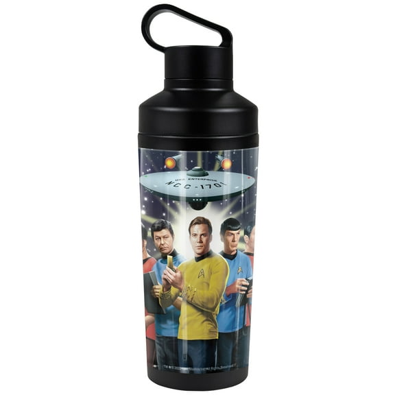 Star Trek Official Original Crew 18 oz Insulated Water Bottle, Leak Resistant, Vacuum Insulated Stainless Steel with 2-in-1 Loop Cap