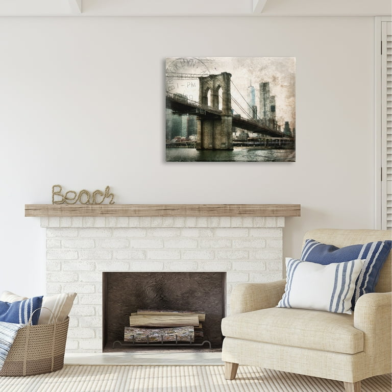 Stupell Industries Vintage Brooklyn Bridge Canvas Wall Art 40x30