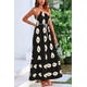 thumbnail image 3 of Vestido PRETTYGARDEN Maxi de un Hombro Negro con Estampado Floral Albaricoque Talle M, 3 of 8