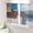 Blue Brown, variant on Sheer Curtains 45 Inch Length 2 Panels Set for Kitchen, Abstract Blue Semi Sheer Curtains for Windows, Brown Vintage Oil Painting Mottled Texture Voile Window Treatments Rod Pocket Curtain