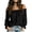 Black off shoulder blouse a1, variant on Women Off Shoulder Ruffle Flowy Blouse Sleeveless Casual Summer Tops Solid Basic Tee Shirts for Beach Vacation Travel Clothes, Wine M