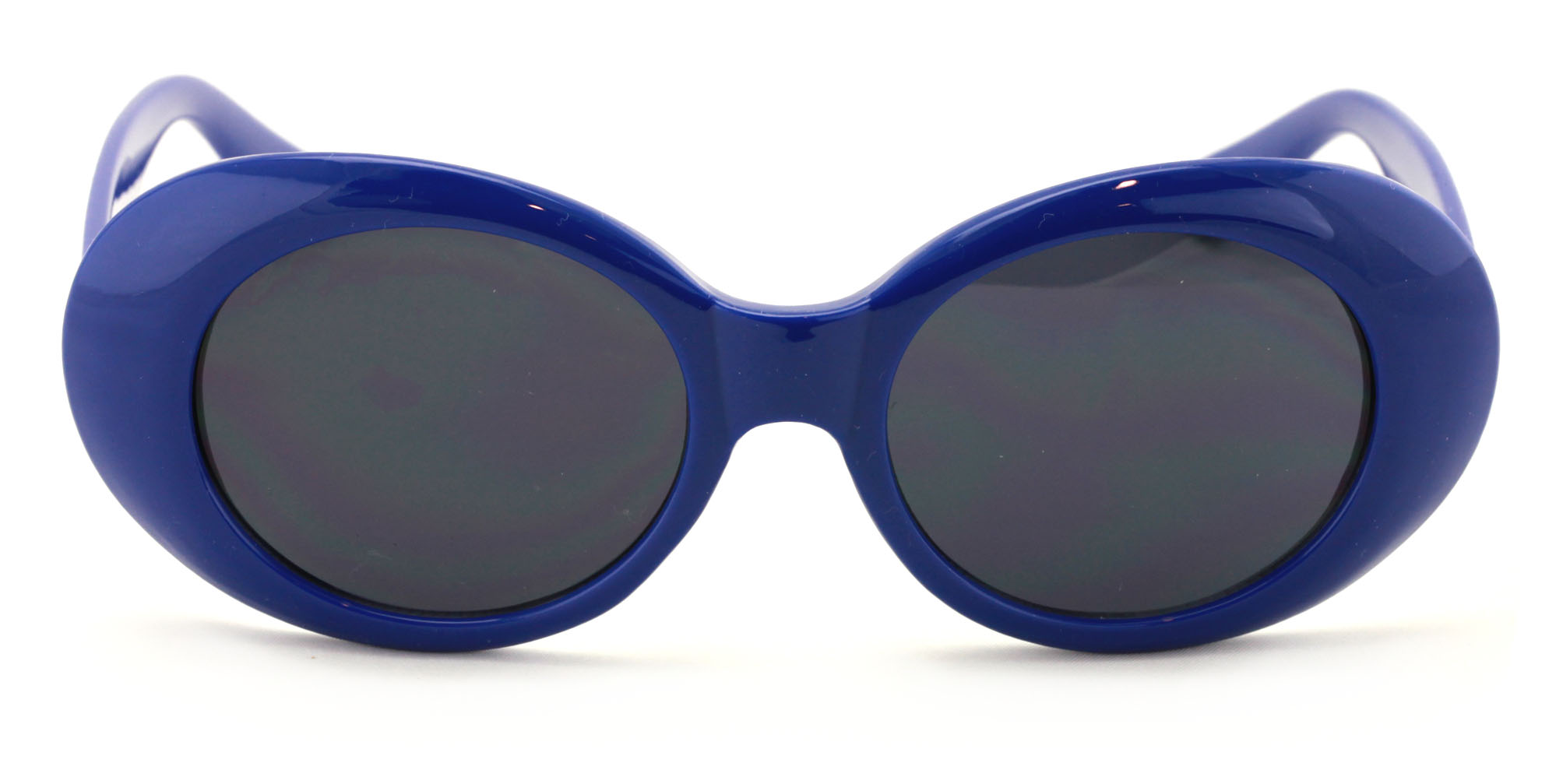 V.W.E. Vintage Sunglasses UV400 Bold Retro Oval Mod Thick Frame Sunglasses Clout Goggles with Dark Round Lens - image 2 of 3