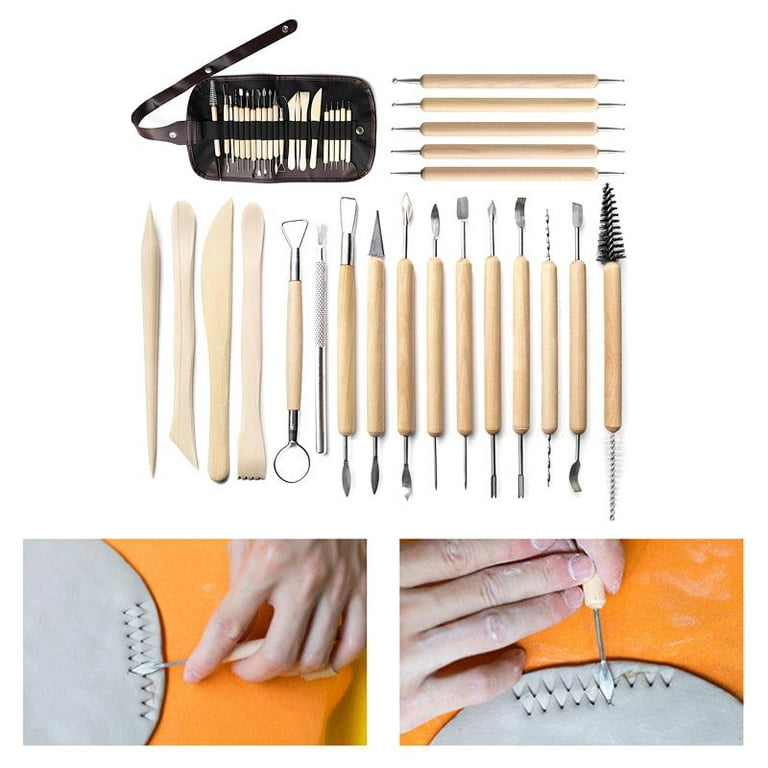 21 Pieces Fundamental Clay Tools Kit Clay Carving Modeling Tools