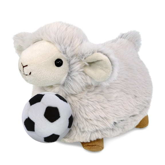 DolliBu Super Soft Sheep Stuffed Animal with Soccer Ball Plush - Soft Huggable Sheep, Adorable Playtime Plush Toy, Farm Life Gift, Super Soft Plush Doll Animal Toy for Kids and Adults - 11.5 Inches