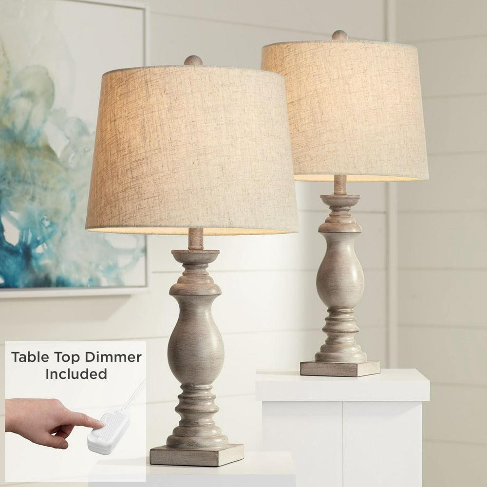 Regency Hill Country Cottage Table Lamps Set of 2 with Table Top