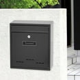 thumbnail image 3 of yuksok Wall Mount Mailbox Lockable Drop Box Rainproof Mail Box for door Gate Black, 3 of 8