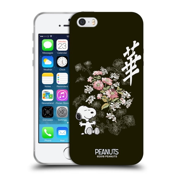Head Case Designs Officially Licensed Peanuts Oriental Snoopy Floral Soft Gel Case Compatible with Apple iPhone 5 / 5s / iPhone SE 2016