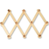 Wooden Wall Hanger Expandable Coat Rack Accordion Design 10 Peg Hooks Storage Caps,Purses,Hats,Scarves,Mug,Towels,Umbrella Accessories