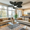 thumbnail image 3 of Uforic 52" Tropical Ceiling Fans with LED Light and Remote,Alexa,3 Ways Control,5 Palm Leaf blades Black Ceiling Fan, 3 of 9