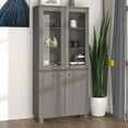 thumbnail image 1 of vidaXL Highboard HAMAR Solid Wood Pine Light Grey, 1 of 5