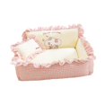 thumbnail image 1 of Sofá cama para gatos, antideslizante y transpirable, para todas las estaciones, con almohada para gatitos y M rosa a cuadros, 1 of 9