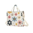 thumbnail image 7 of FORMRS Womens Corduroy Tote Bag Crossbody Shoulder Handbag with Pocket, Beige Retro Flower, 7 of 7